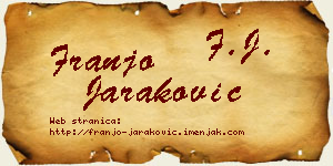 Franjo Jaraković vizit kartica